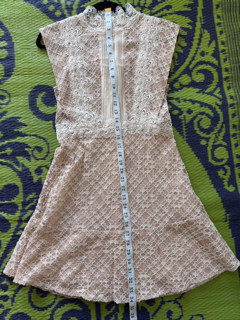 Sandro Paris Peaches High Neck Lace Dress Sz 2 Blush Pink Soft Glamour Romantic - Picture 15 of 15